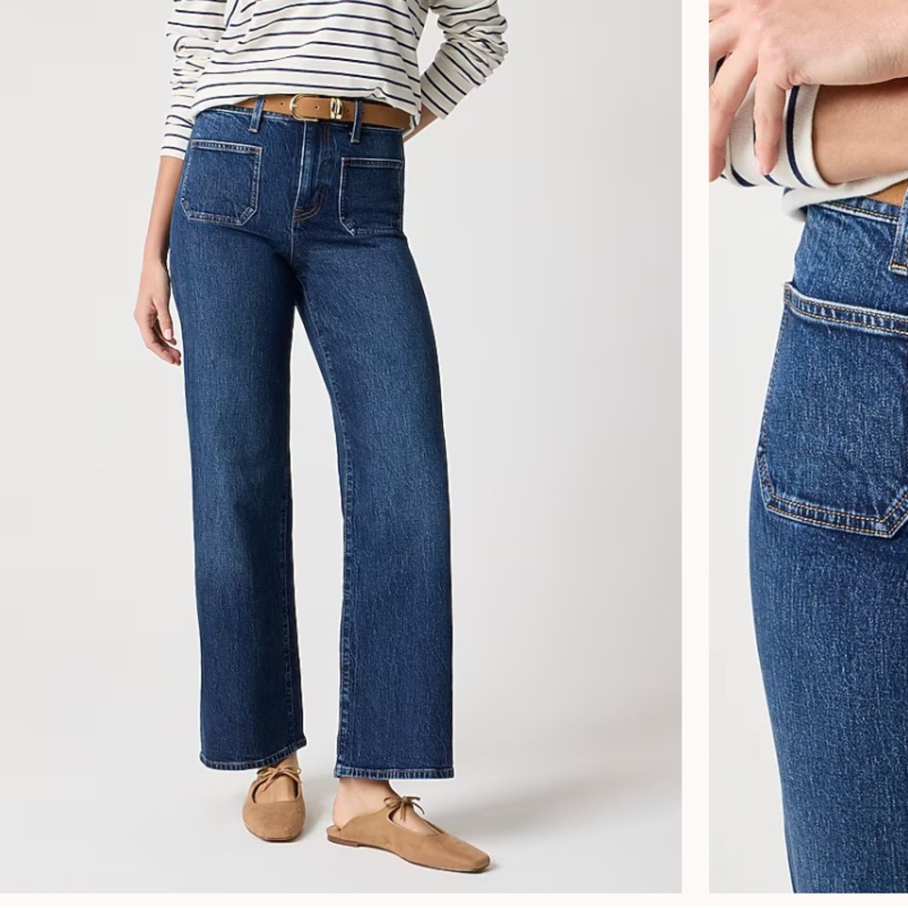 J. Crew Slim Wide Leg Blue Jeans